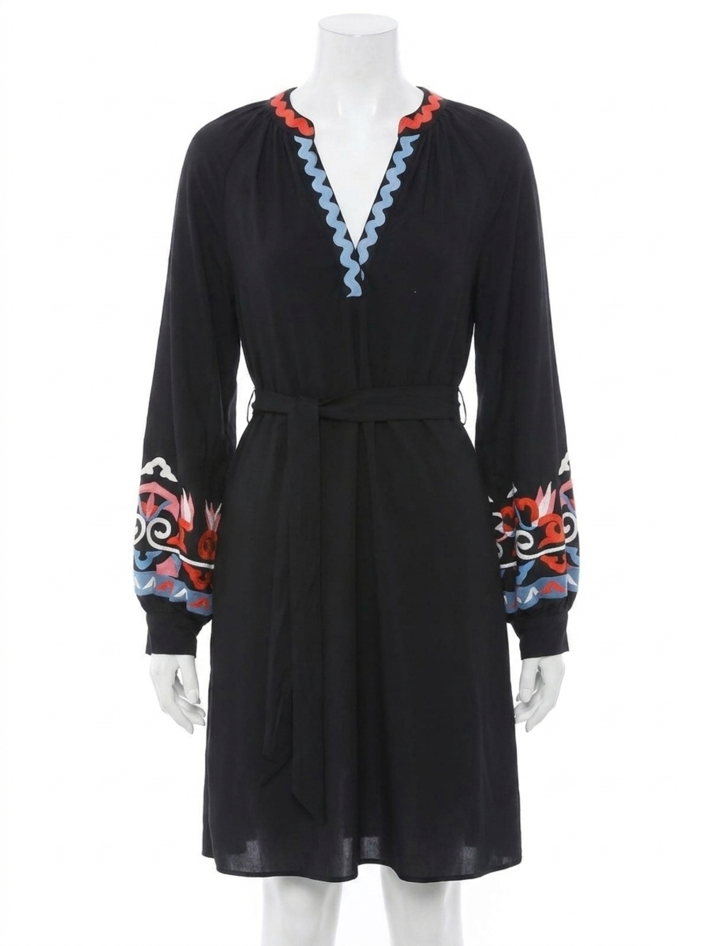 NEW EMILY LOVELOCK vaneza applique short dress in black